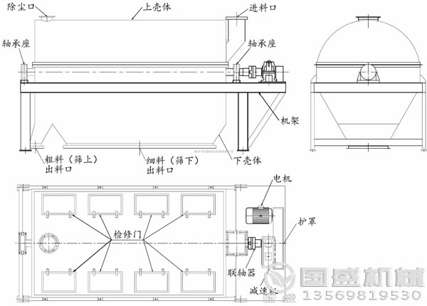 滾筒式振動篩沙機